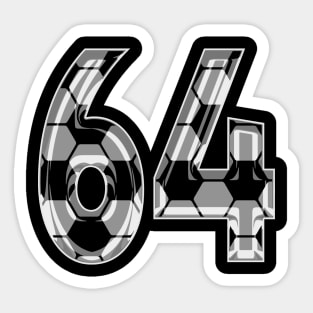 Soccer Number 64 Soccer Jersey #64 Soccer Mom Player Fan Sticker